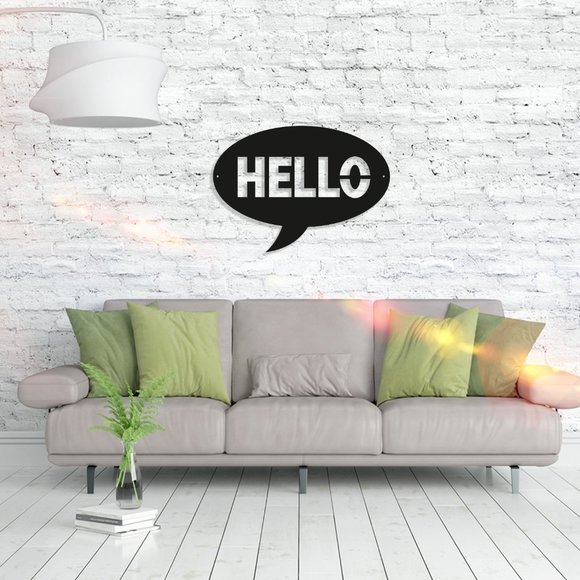 Hello Metal Wall Decor - Picture 1 of 2